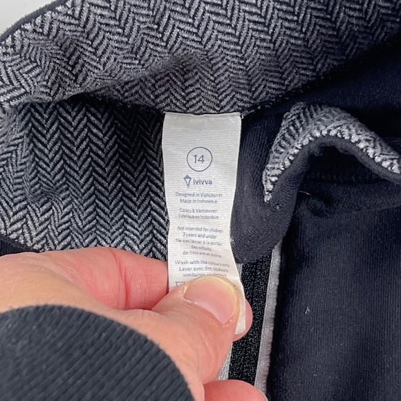 Ivivva Black Herringbone Glow and Go 1/2 Zip 14 - Picture 4 of 5